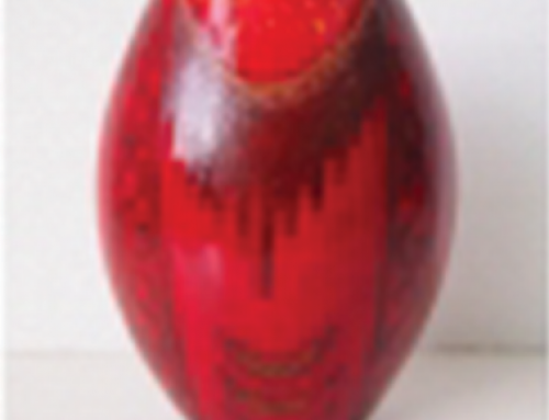 RED TRIBAL BAMBOO VASE